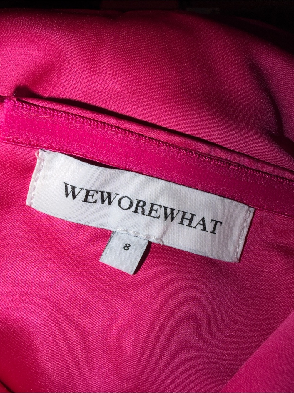 WeWoreWhat Vibrant Hot Pink Corset Dress with Feathers and High Leg Slit Fitted - Picture 6 of 11